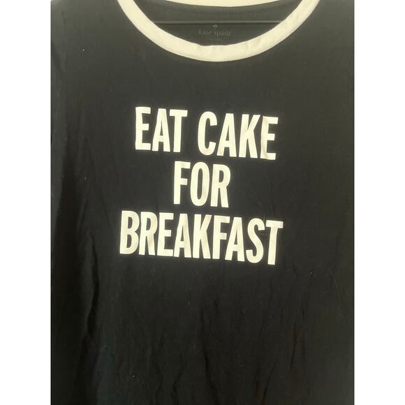 Kate Spade New York Eat Cake for Breakfast Black Sleep Shirt Size Medium - Picture 5 of 5